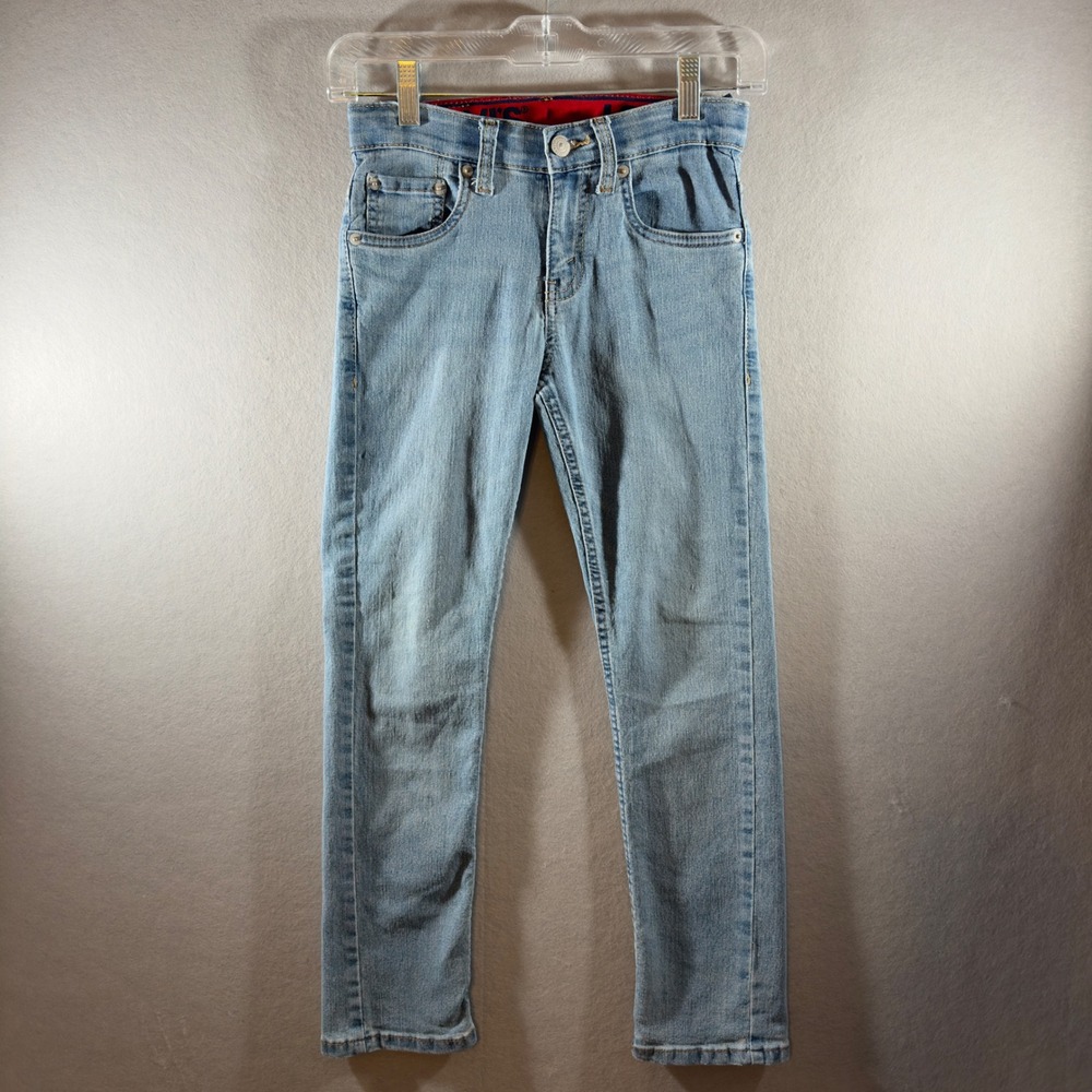 372 | Levi's 511 Boys Size 10 Regular Slim Fit Stretch Jeans Light Wash Blue